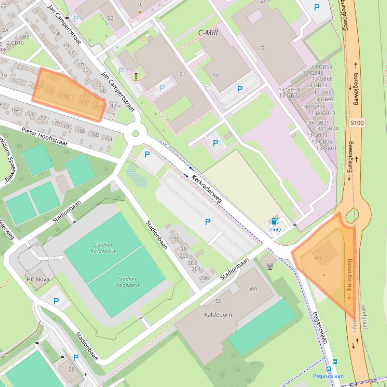 Kaart van postcodegebied 6416CH.