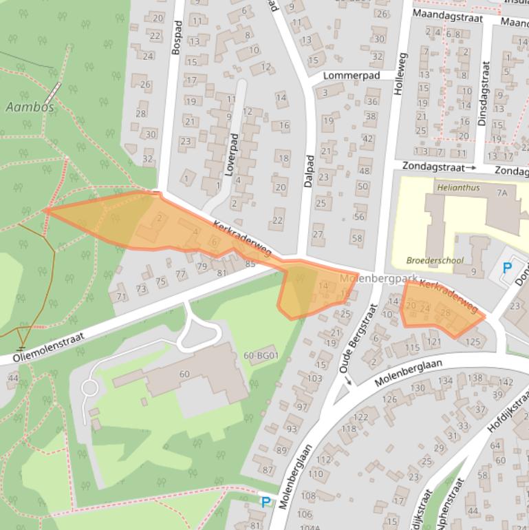 Kaart van postcodegebied 6416CJ.