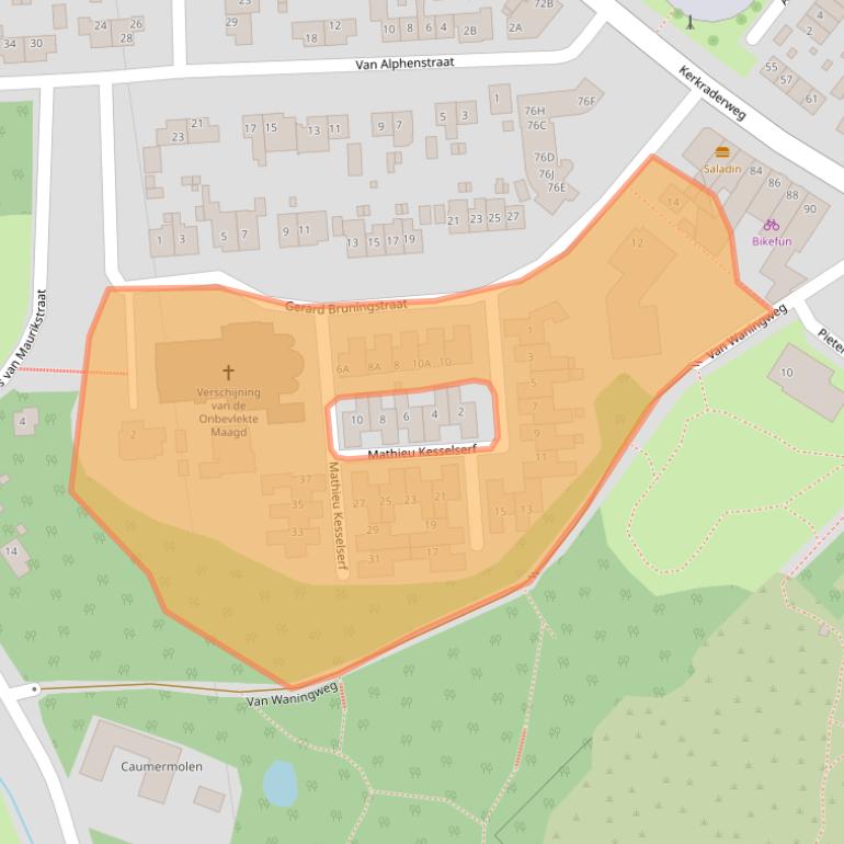 Kaart van postcodegebied 6416EB.