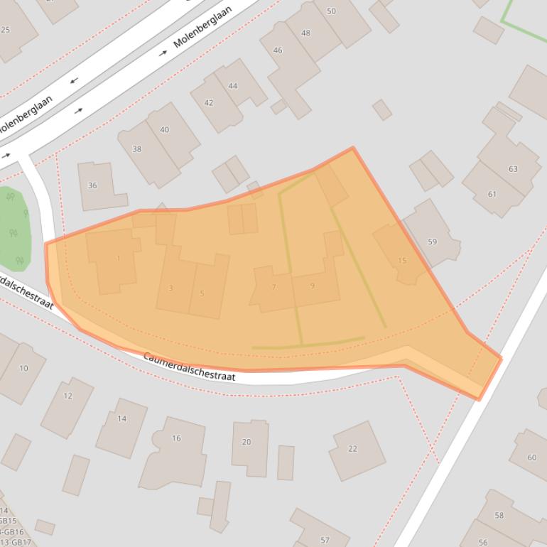 Kaart van postcodegebied 6416GC.