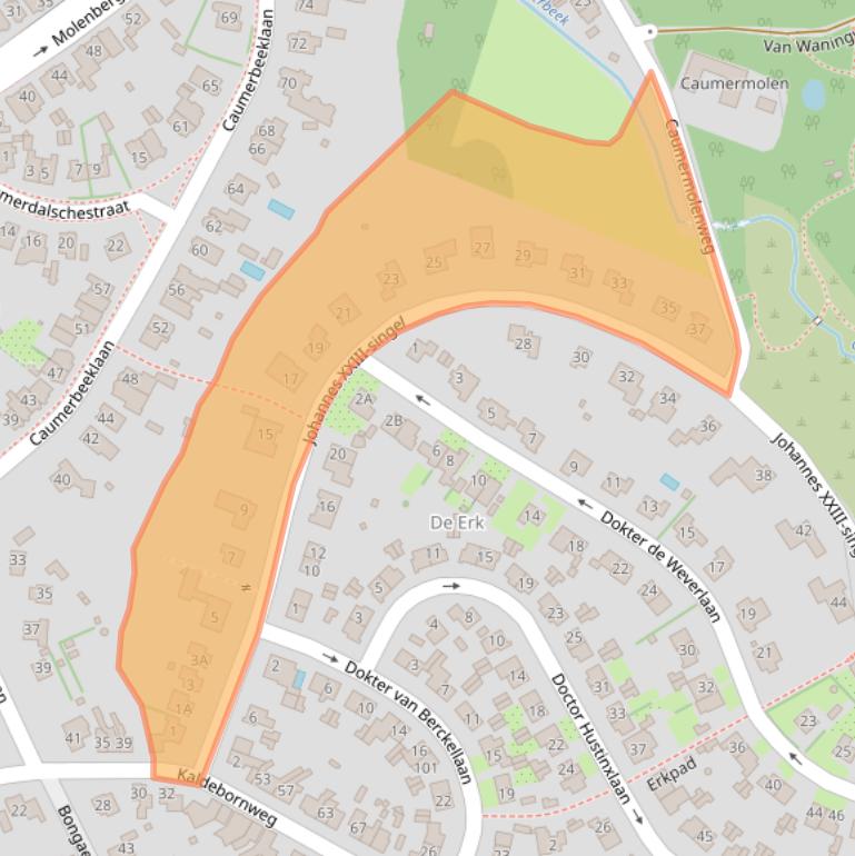 Kaart van postcodegebied 6416GE.
