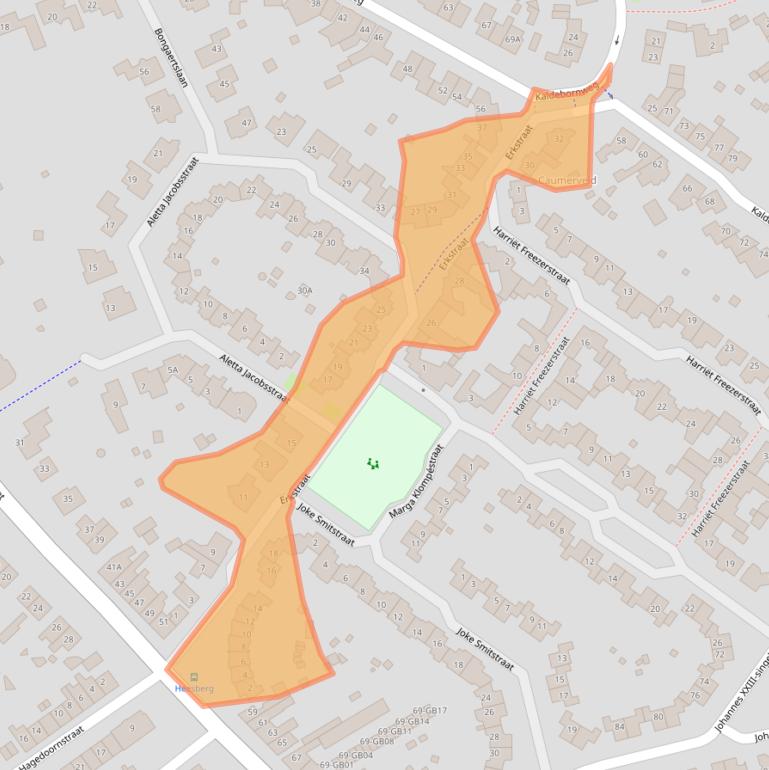 Kaart van postcodegebied 6416HE.