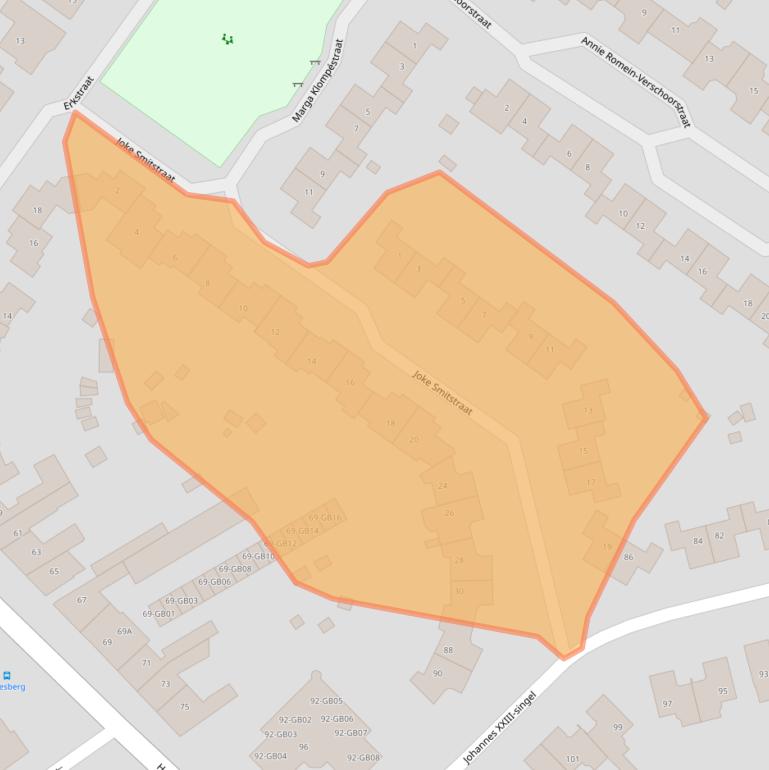 Kaart van postcodegebied 6416HS.