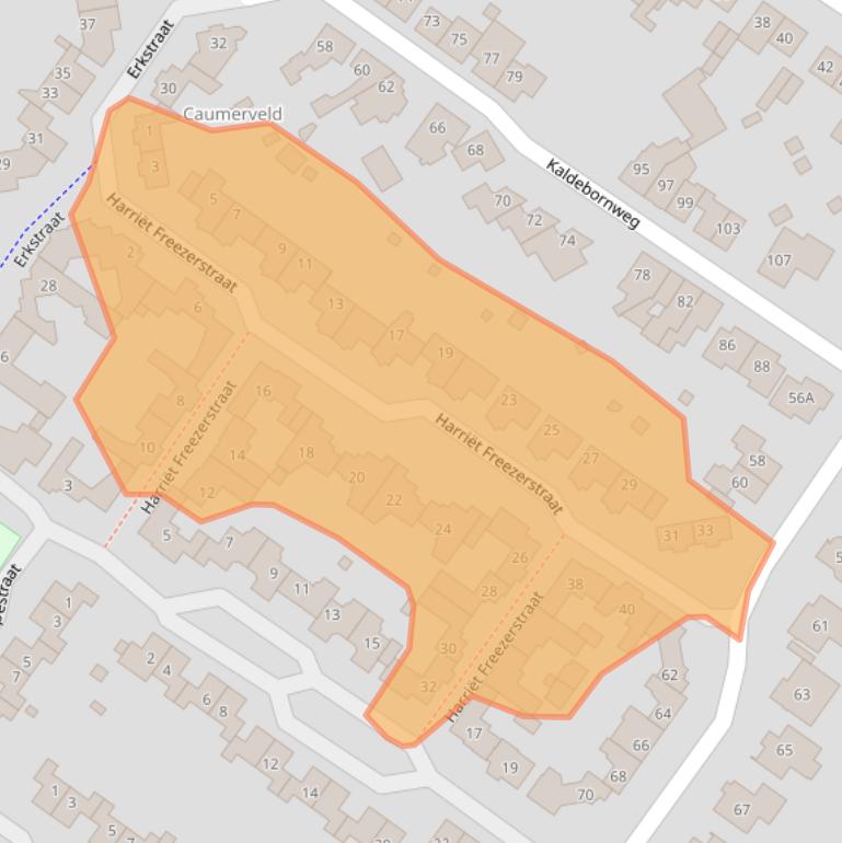 Kaart van postcodegebied 6416HW.