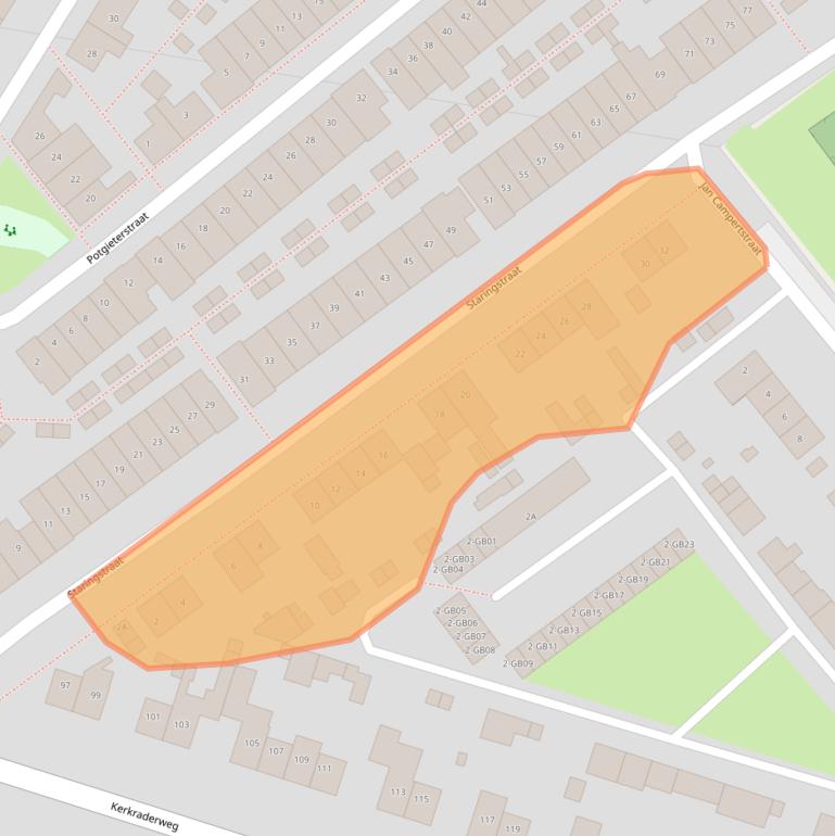 Kaart van postcodegebied 6416SL.