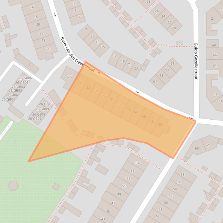 Kaart van postcodegebied 6416TG.