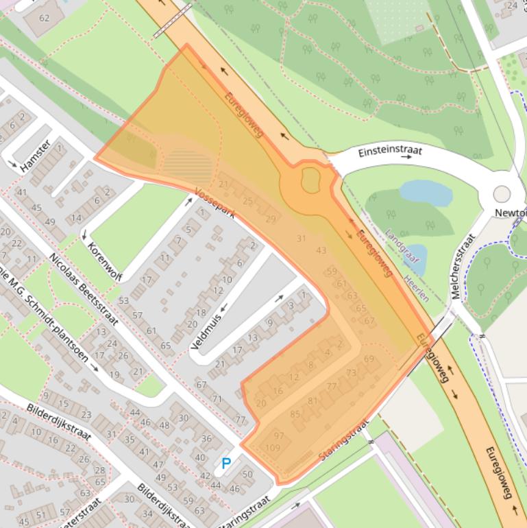 Kaart van postcodegebied 6416WE.
