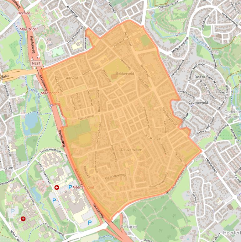 Kaart van postcodegebied 6417.