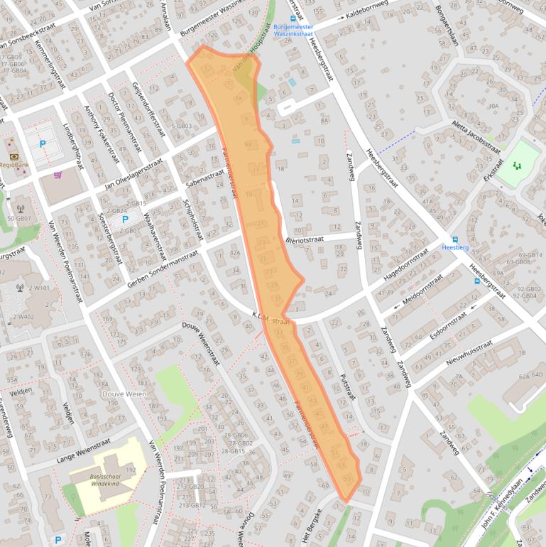 Kaart van postcodegebied 6417AX.
