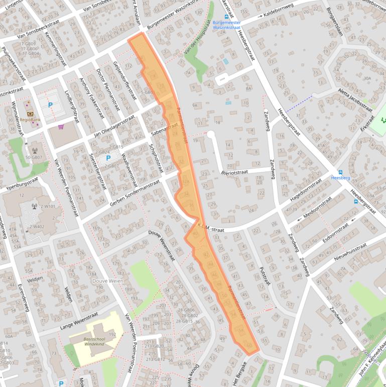 Kaart van postcodegebied 6417AZ.