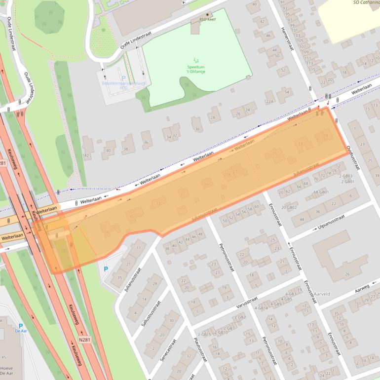 Kaart van postcodegebied 6417CG.