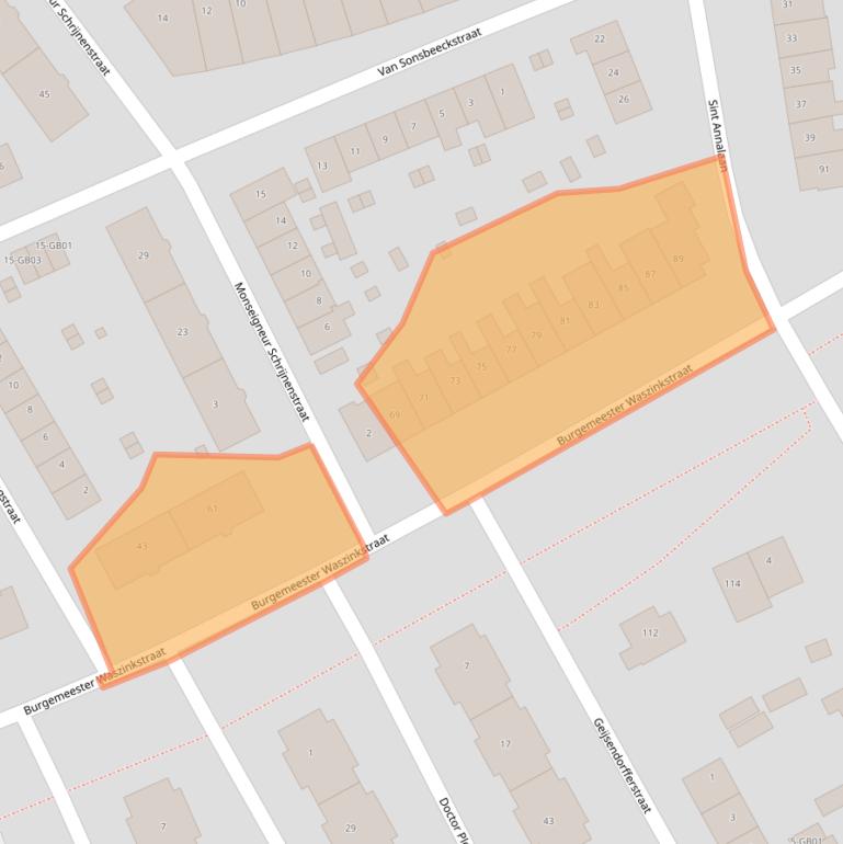 Kaart van postcodegebied 6417CV.