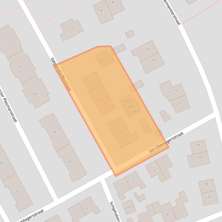 Kaart van postcodegebied 6417EA.