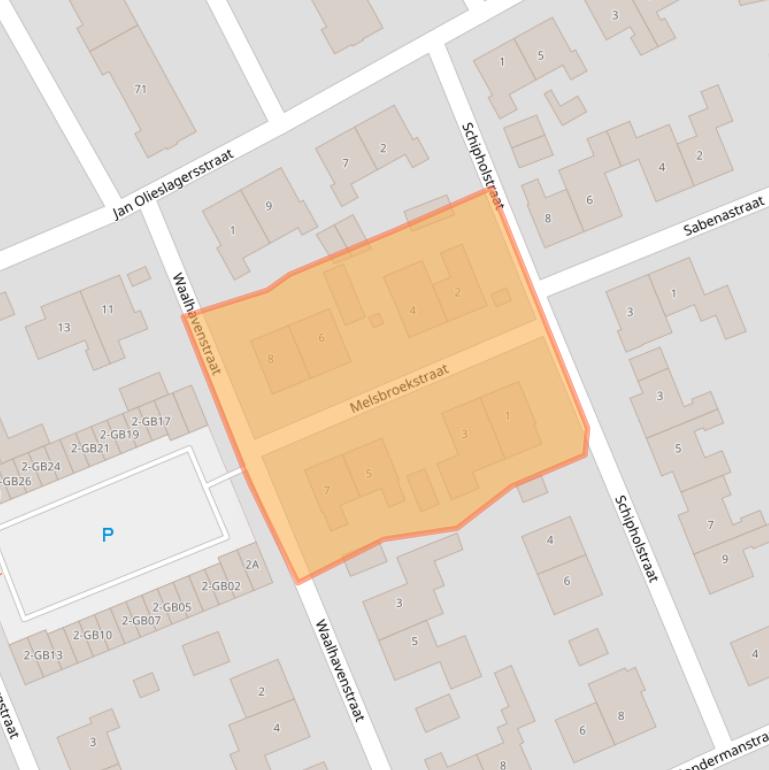 Kaart van postcodegebied 6417EZ.