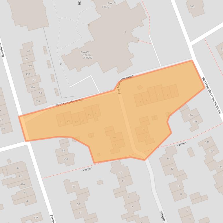 Kaart van postcodegebied 6417GR.
