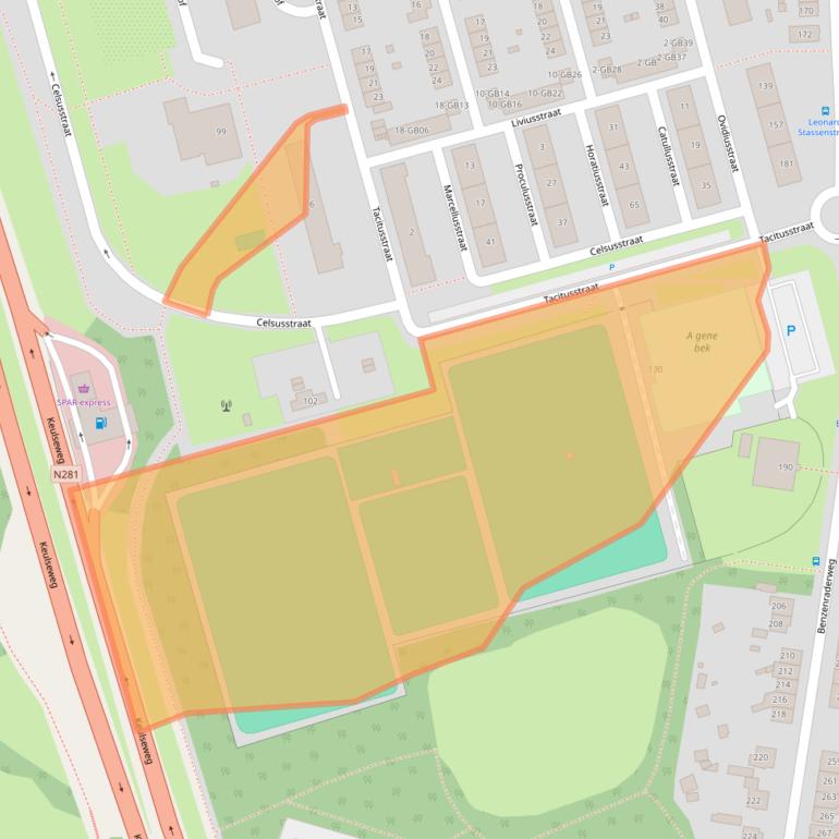 Kaart van postcodegebied 6417TZ.