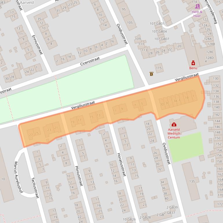 Kaart van postcodegebied 6417XA.