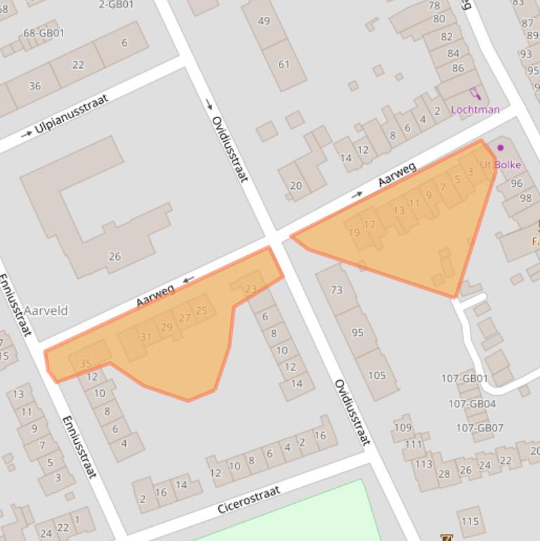 Kaart van postcodegebied 6417XG.