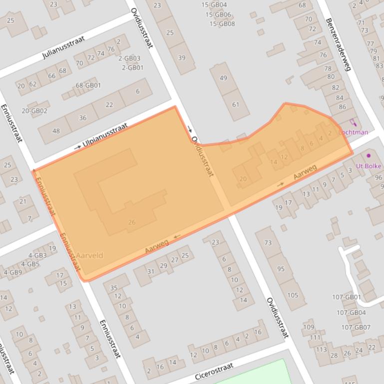 Kaart van postcodegebied 6417XH.