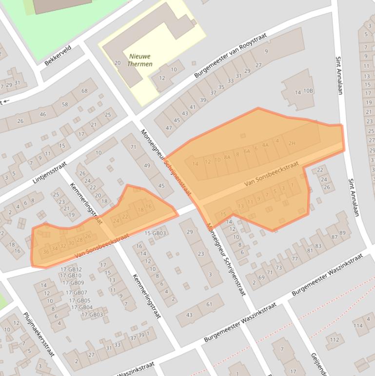 Kaart van postcodegebied 6417XV.