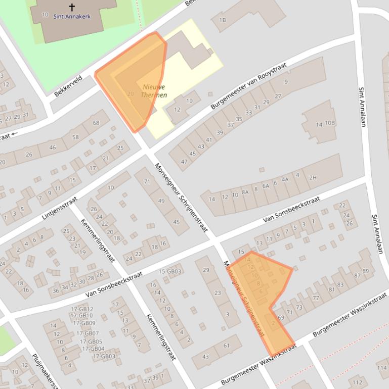 Kaart van postcodegebied 6417XZ.