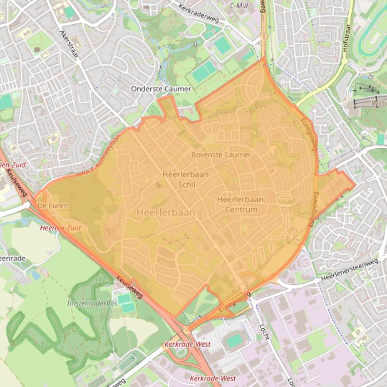 Kaart van postcodegebied 6418.