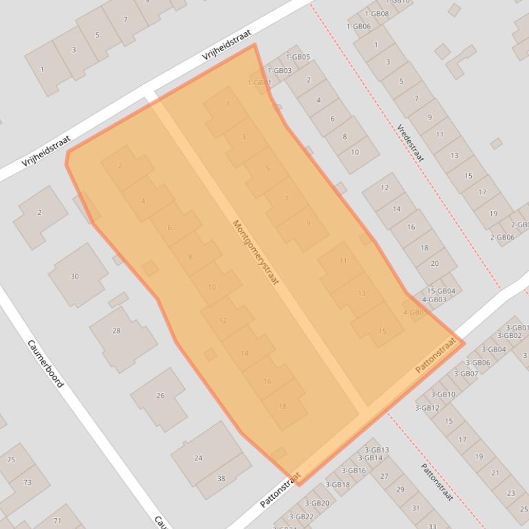 Kaart van postcodegebied 6418AH.