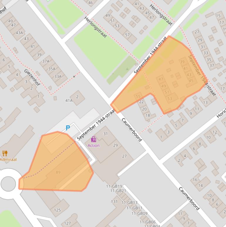 Kaart van postcodegebied 6418AW.