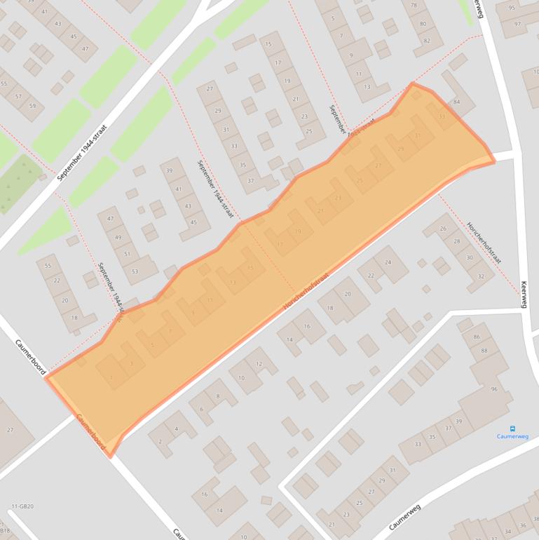 Kaart van postcodegebied 6418AX.