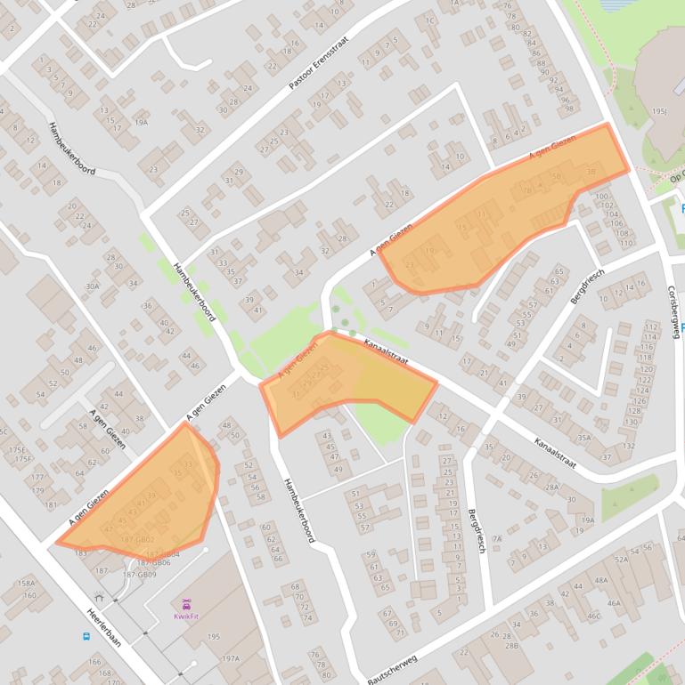 Kaart van postcodegebied 6418BH.
