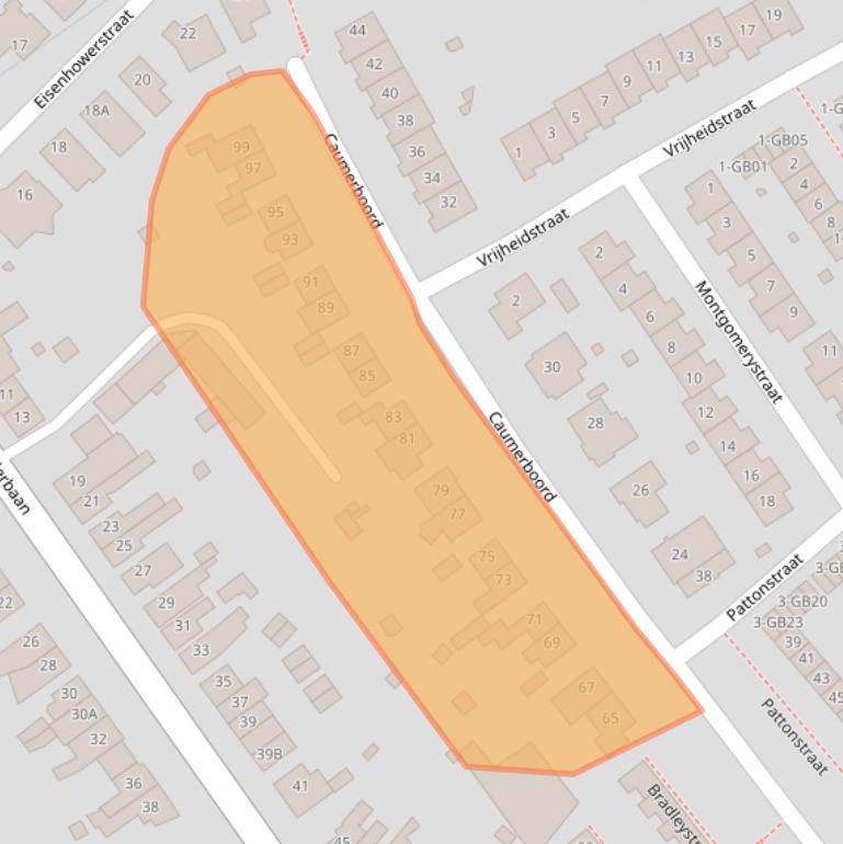 Kaart van postcodegebied 6418BM.