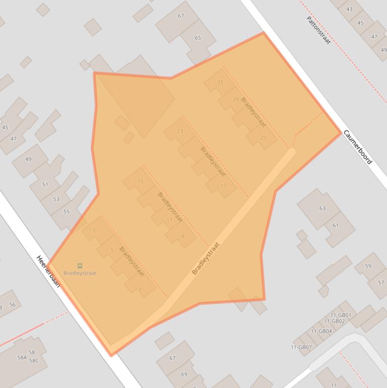 Kaart van postcodegebied 6418BX.