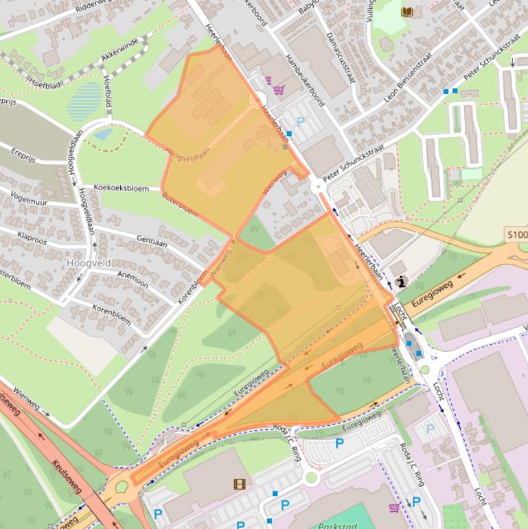 Kaart van postcodegebied 6418CM.