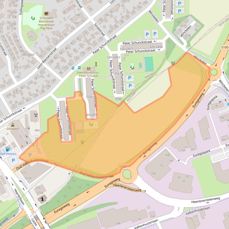 Kaart van postcodegebied 6418CN.