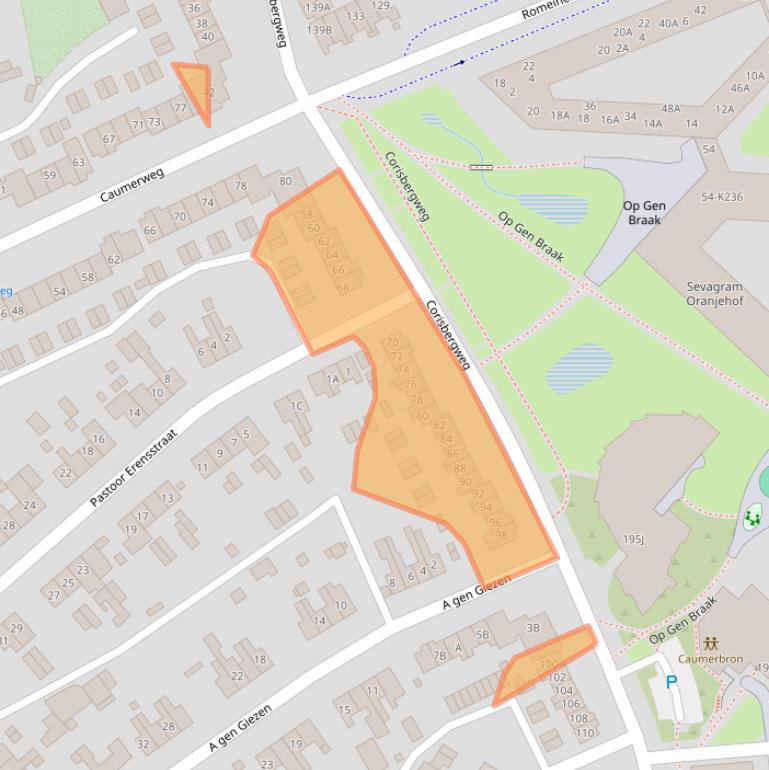 Kaart van postcodegebied 6418CX.