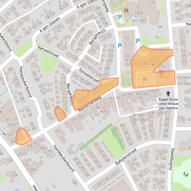 Kaart van postcodegebied 6418EJ.