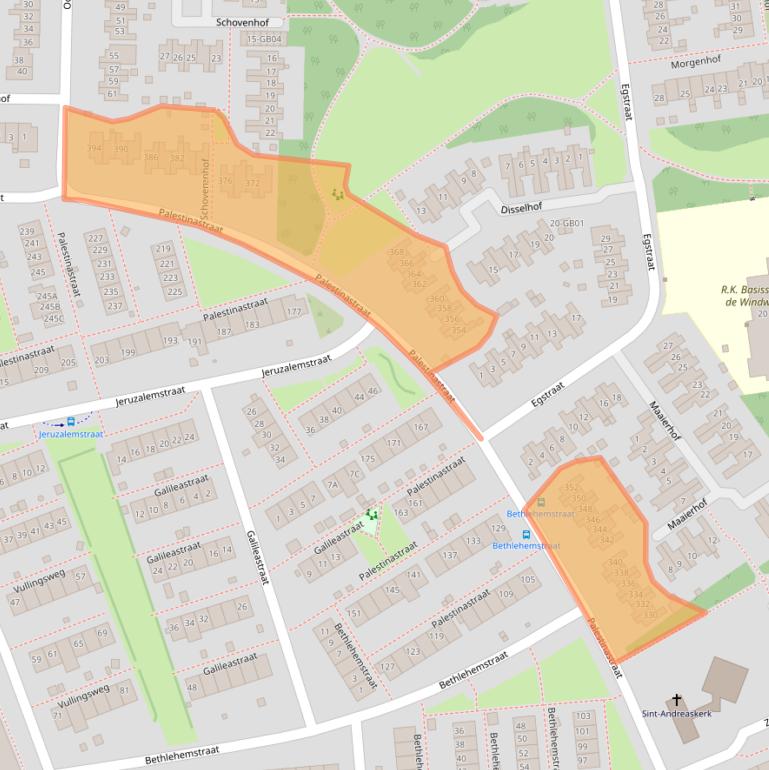 Kaart van postcodegebied 6418HX.