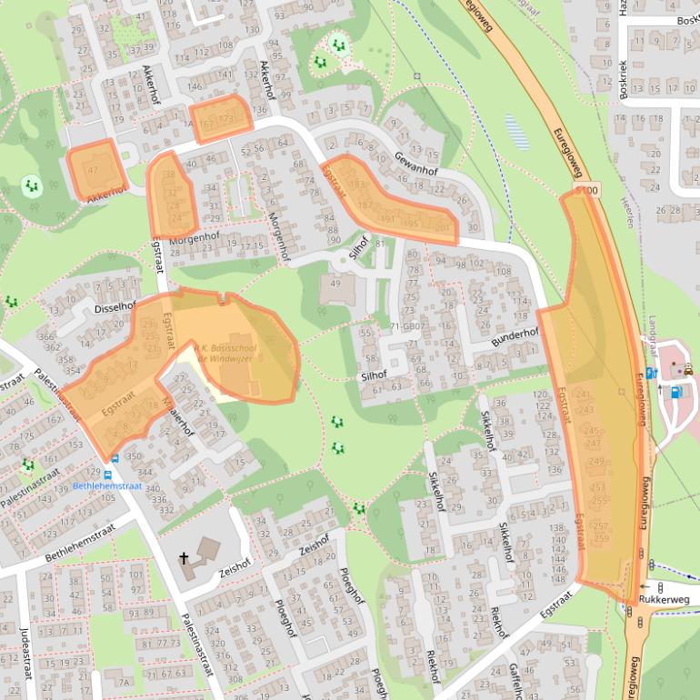 Kaart van postcodegebied 6418JA.