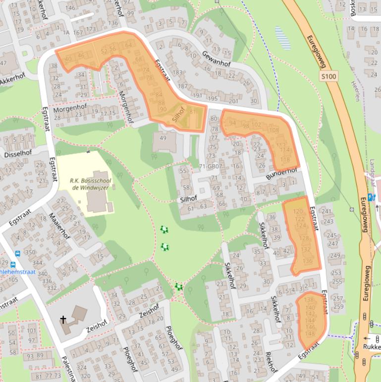 Kaart van postcodegebied 6418JB.