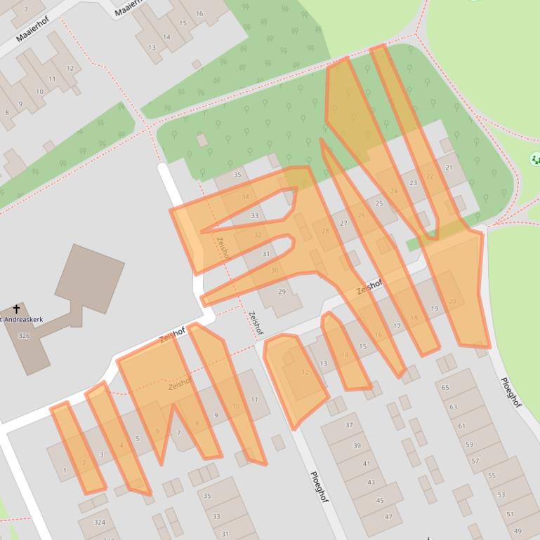 Kaart van postcodegebied 6418JJ.