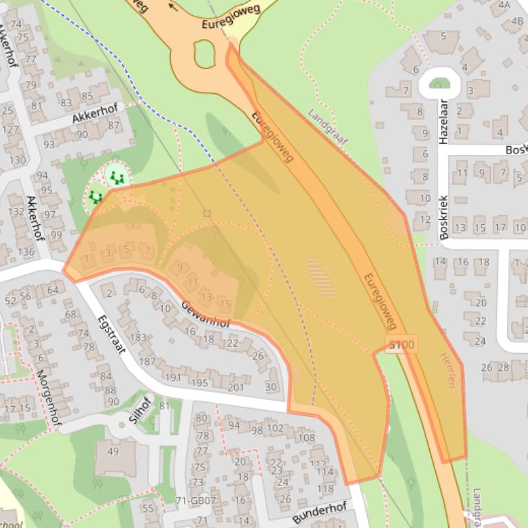 Kaart van postcodegebied 6418KE.