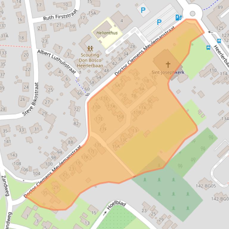 Kaart van postcodegebied 6418PC.