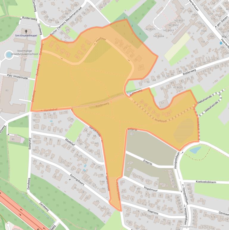 Kaart van postcodegebied 6418PX.