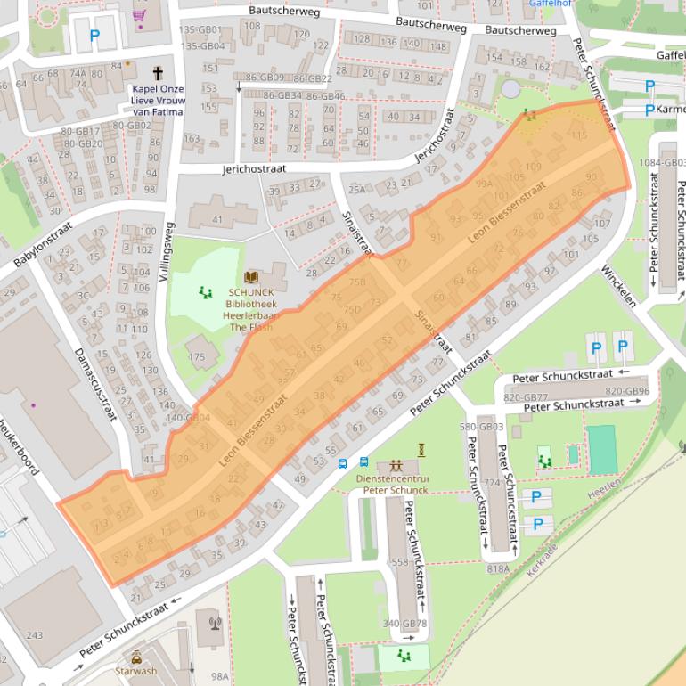 Kaart van postcodegebied 6418TL.