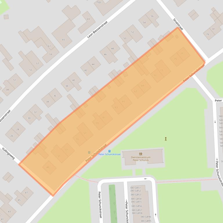 Kaart van postcodegebied 6418XB.