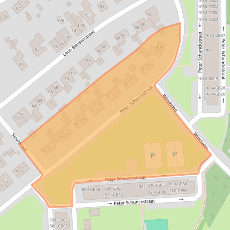 Kaart van postcodegebied 6418XC.