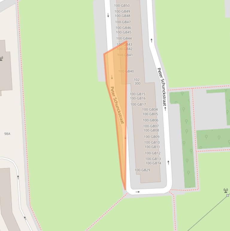 Kaart van postcodegebied 6418XJ.