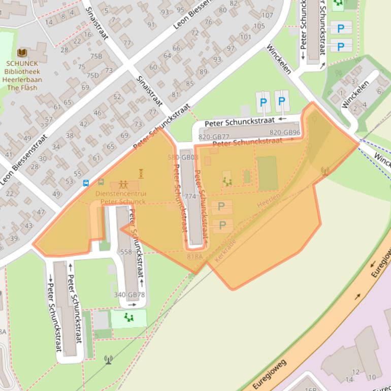 Kaart van postcodegebied 6418XL.