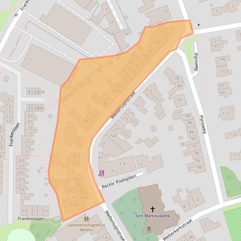 Kaart van postcodegebied 6419CT.