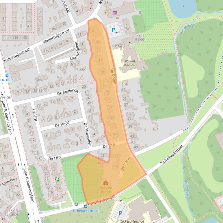Kaart van postcodegebied 6419CX.